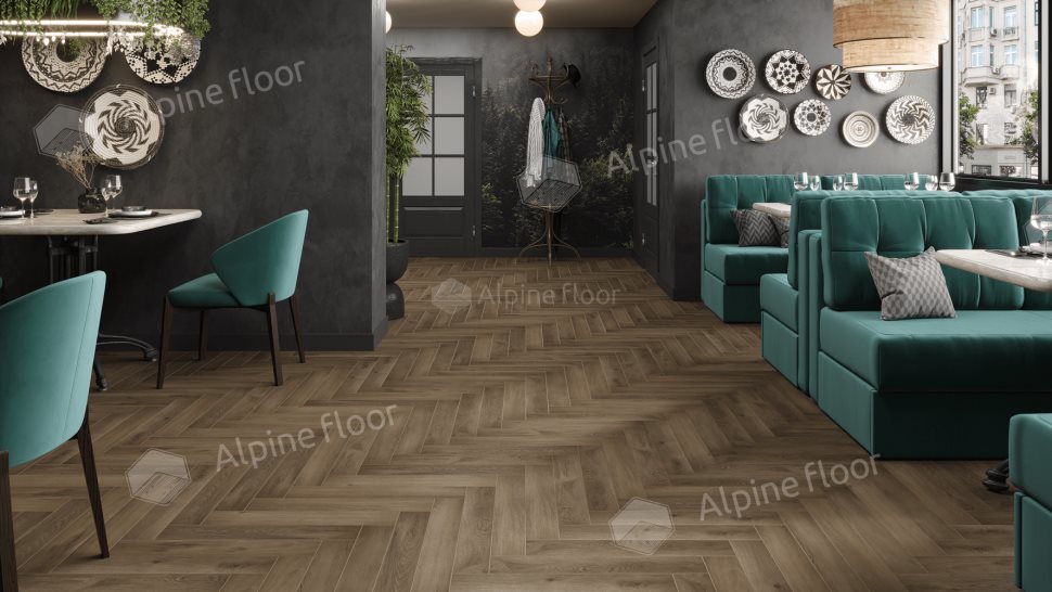 Ламинат "Alpine Floor" Herringbone 12 PRO Дуб Анжу (606*101*12 мм) — купить в Каменске-Уральском
