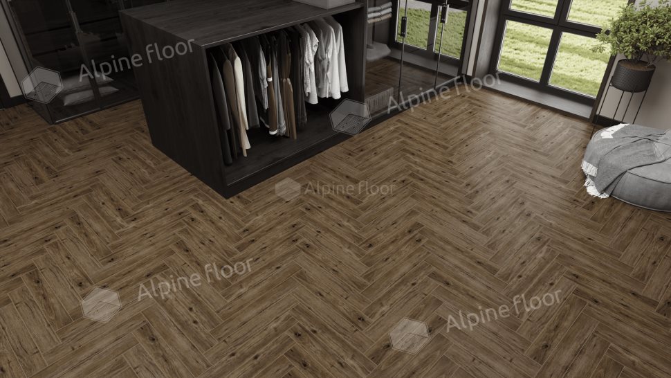 Ламинат "Alpine Floor" Herringbone 12 PRO Дуб Бордо (606*101*12 мм) — купить в Каменске-Уральском