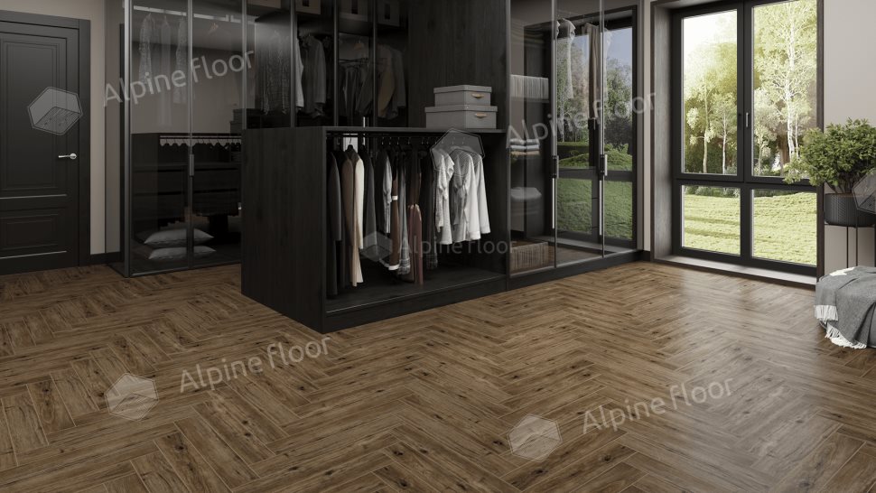 Ламинат "Alpine Floor" Herringbone 12 PRO Дуб Бордо (606*101*12 мм) — купить в Каменске-Уральском