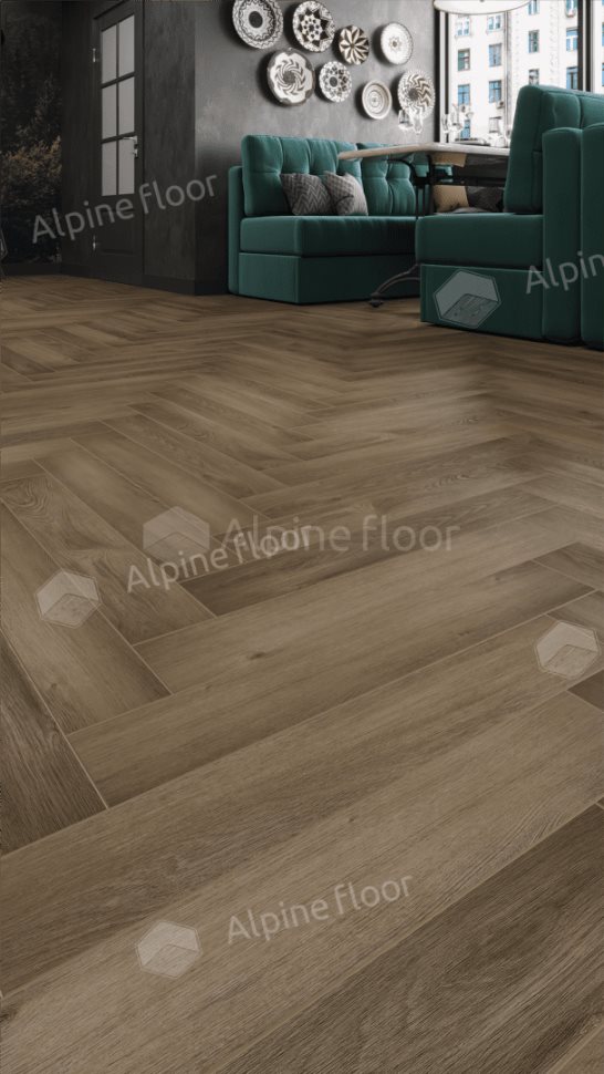 Ламинат "Alpine Floor" Herringbone 12 PRO Дуб Анжу (606*101*12 мм) — купить в Каменске-Уральском